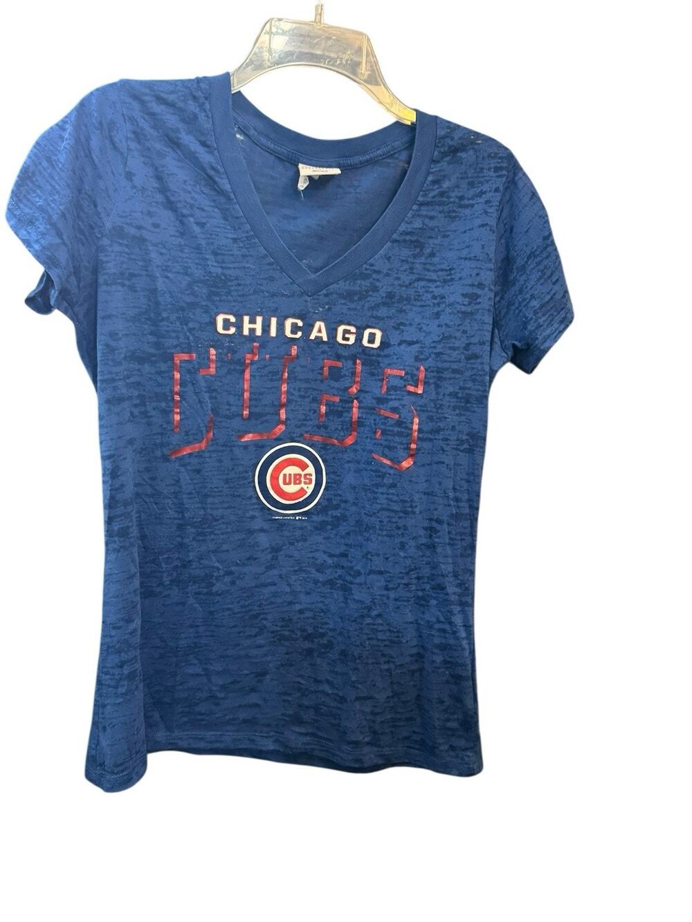 MLB Genuine Merchandise By Campus Lifestyle Chicago Cubs Womans V Neck Shirt XL